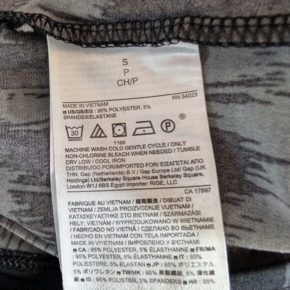 Banana Republic Ruched Midi Dress Black Gray Abstract Print Stretch Size Small - Picture 9 of 9